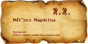 Müncz Magdolna névjegykártya